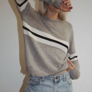 RARE Brandy Melville Grey Stripe Sweater